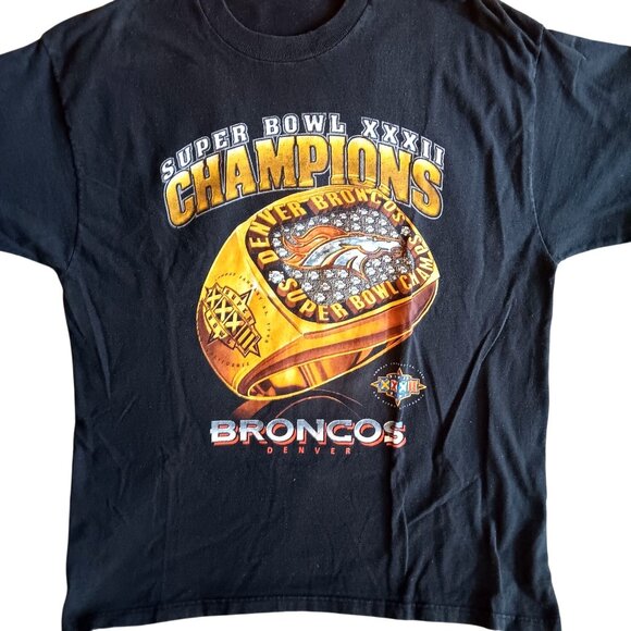 XL T-shirt Super Bowl XXXII Champions Denver Broncos Pro Player Cotton Vtg 1998 - Picture 1 of 7